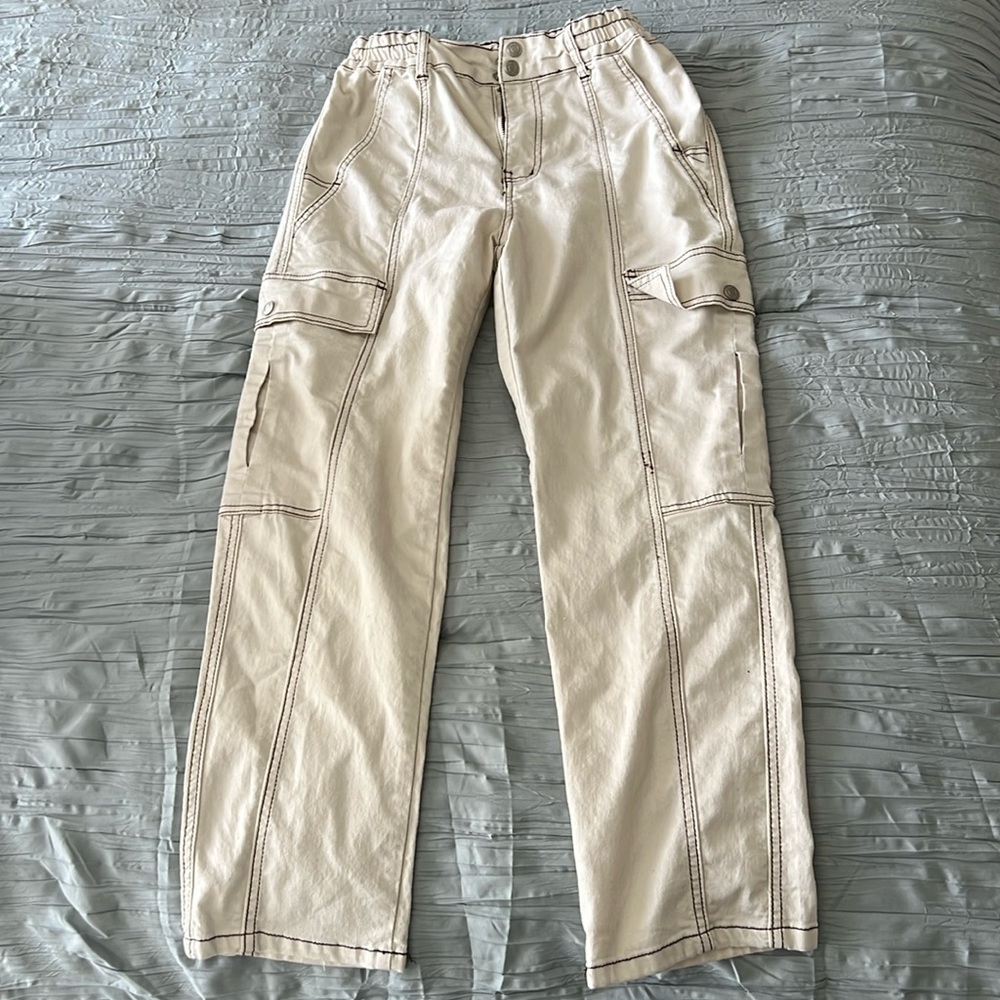 Cream Blue Savvy Cargos